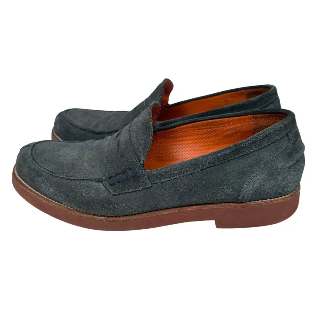 Tricker’s Penny Loafers Shoes Men’s EU 41 Dark Blue Suede Pull On‎ Oxford $350